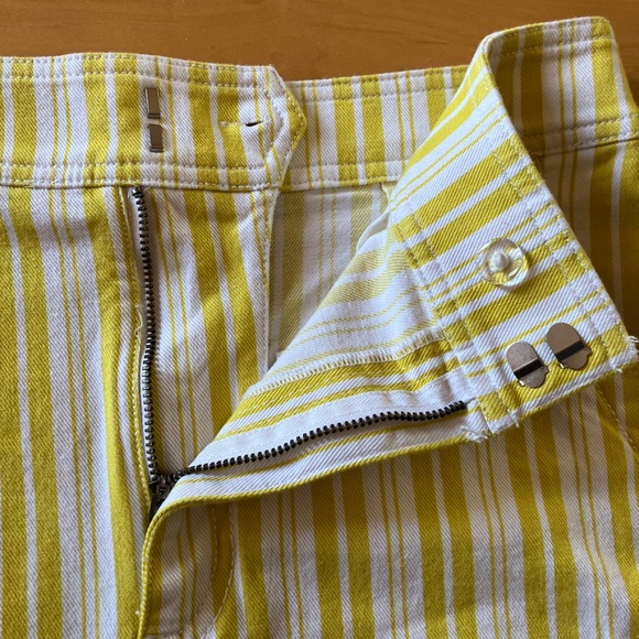 Loft white/lime stripe mini skirt - Picture 2 of 6
